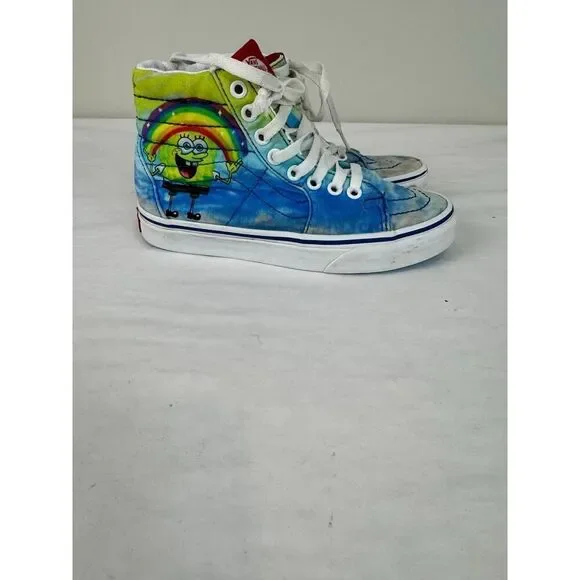 Spongebob SquarePants Sk8 Hi Vans Sneakers Hi-tops Skateboard Kids Size 3.5 Men