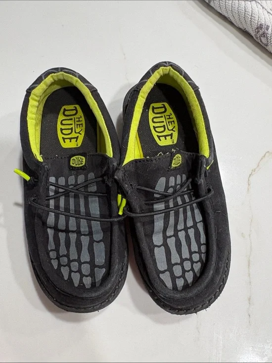Hey Dude Kids' Black & Lime Slip-On Sneakers