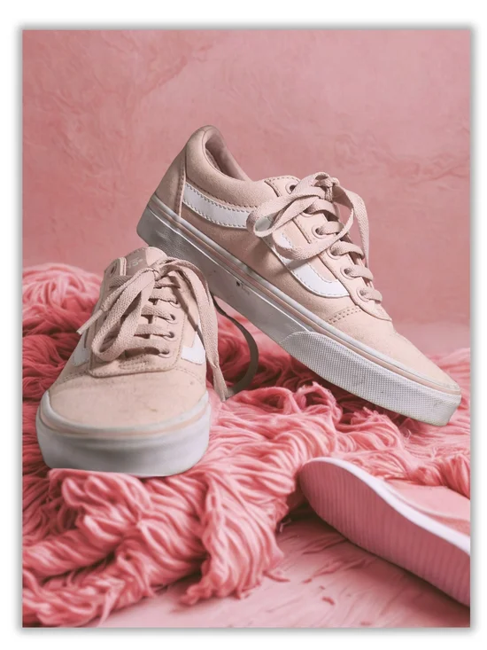 Vans Pink,white,lime Low-Top Lace-Up Skate Sneakers