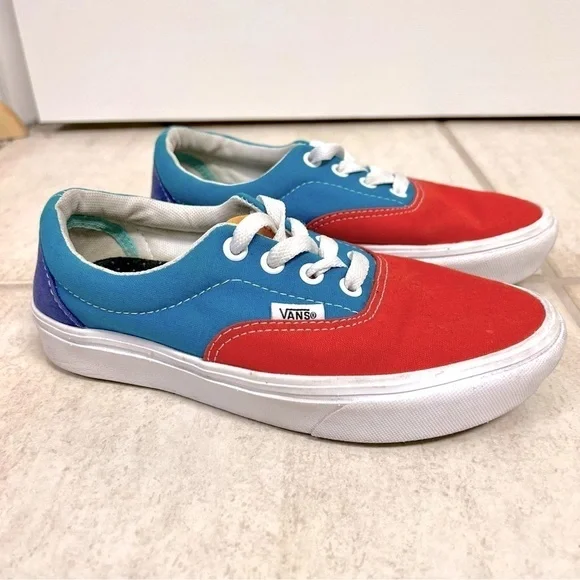 Vans Off The Wall Era Color Block Colorful Comfy Cush Canvas Shoes Womens 5M