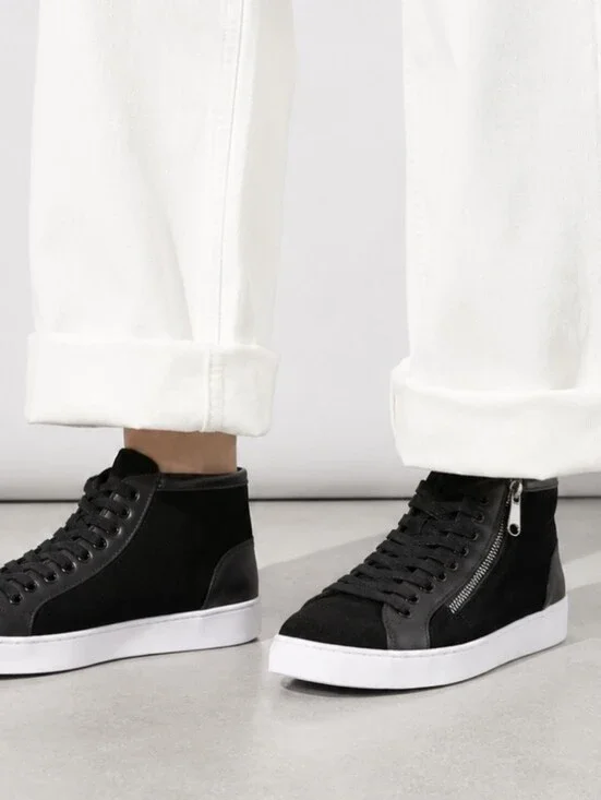 Vionic Splendid Torri Black Leather High Top Sneaker Shoes Women's Size 9.5