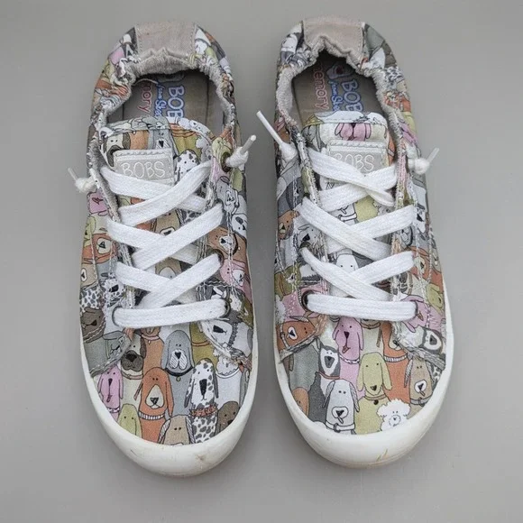 Skechers BOBS Beach Bingo Dog Party Sneakers Multi Color 31965 Womens 8.5