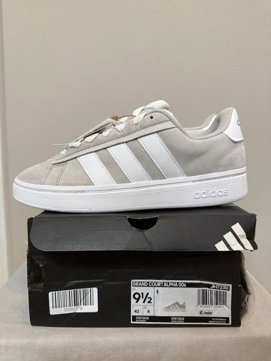Adidas Grand Court Alpha 00s Sneakers Gray White Size 9.5