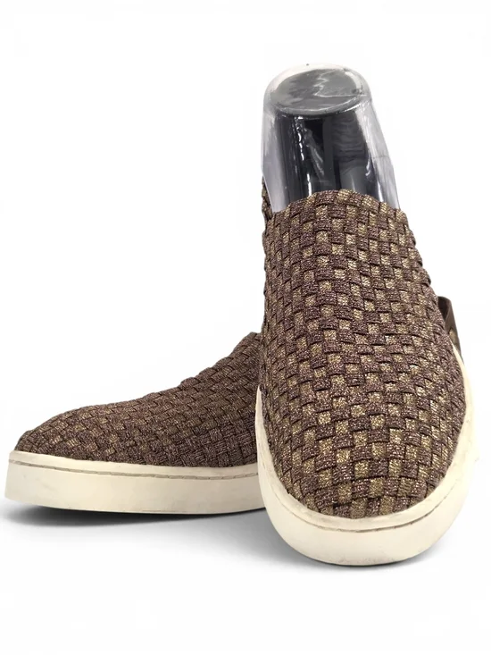 Steve Madden EXX Metallic Bronze Woven Slip-On Sneakers Size 9 EUC