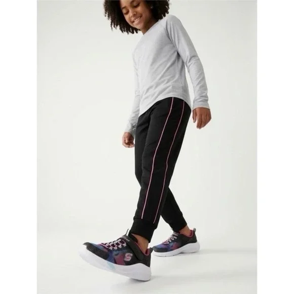 Slip On Bungee Laces hook & Loop Memory Foam Girls Sketchers S Sport CORA Size 1