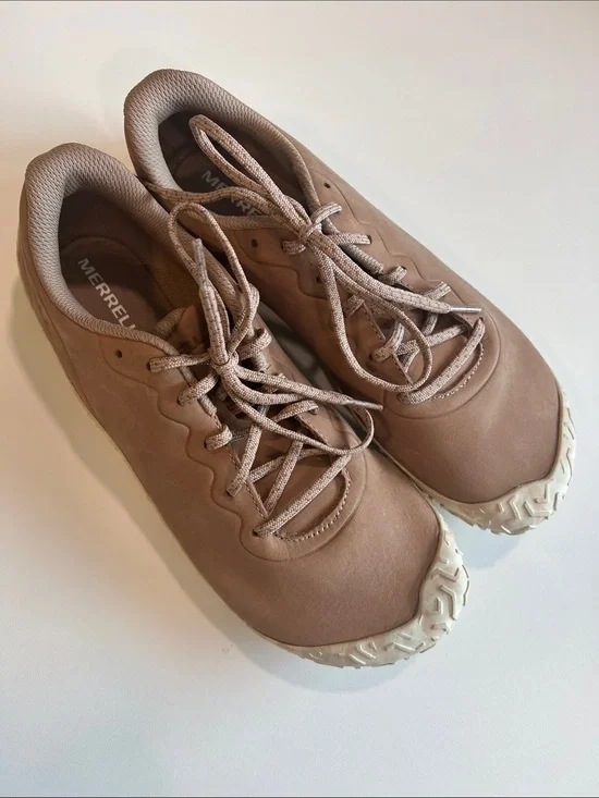 Merrell Vapor- 11, Taupe/Nude Lace-Up Trail Sneakers, Flat, Flexible Outdoor