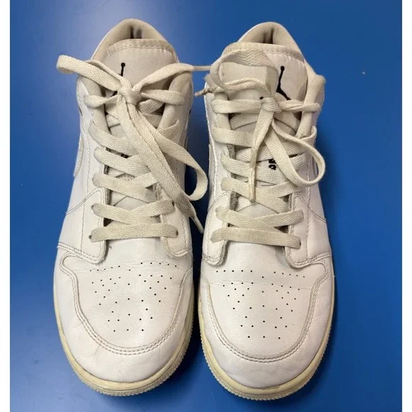 Nike‎ Air Jordan 1 Mid GS White/Black Sneakers 6.5Y/8W 553560-101