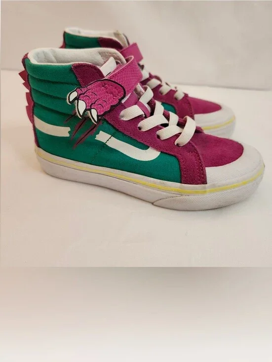 Vans Dino SK8 Hi Reissue V 508357Fuschia Suede/Green Unisex Size 12K US GUC