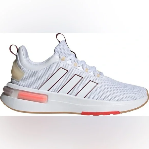 adidas Racer TR23 Running Sneaker - White Burgundy, Size 6 EUC