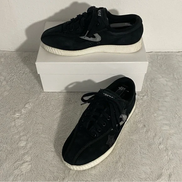 Tretorn Nylite Plus Black Suede Sneakers Women’s Size 6.5M