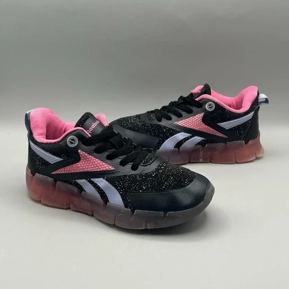 Reebok Zig N Glow Black‎ Pink Slip On Athletic Shoes - Kids Toddler Size 12