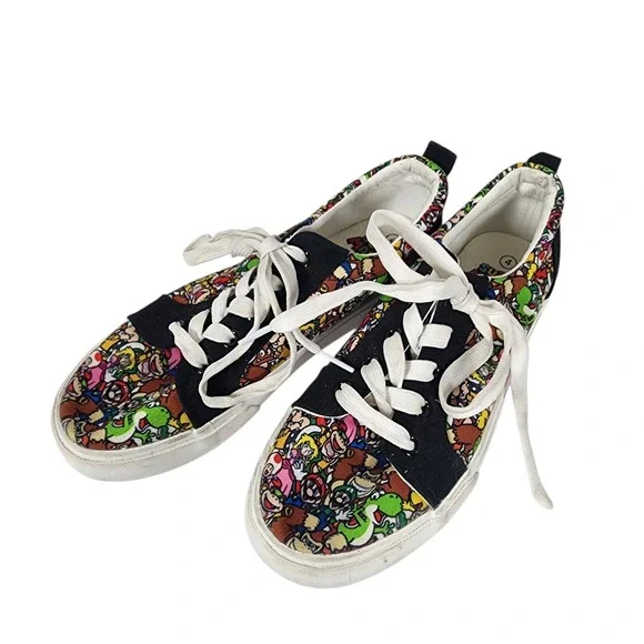Ground Up Super Mario Bros‎ Canvas Sneakers Kids Size 4 Cartoon Character Shoes