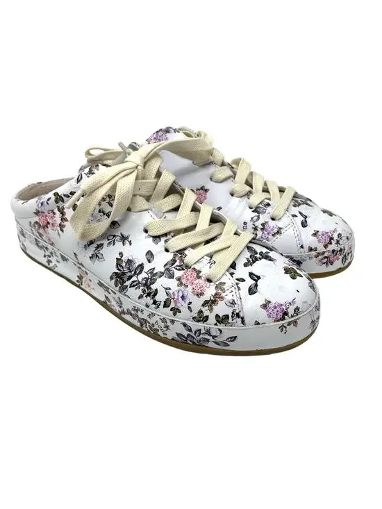 Rag & Bone Sneakers Women's Size 7.5 RB1 Mule Garden Floral Lace Up Shoes White