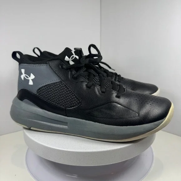 Under Armour Lockdown 6 GS Basketball Shoes Black Gray Kids‎ Size 6.5Y