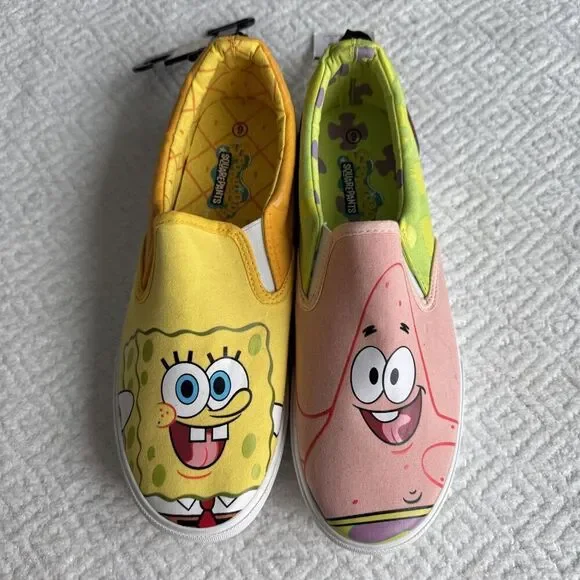 Ground Up Spongebob Squarepants Patrick Slip On Canvas Sneaker Shoes Size 9 NWT