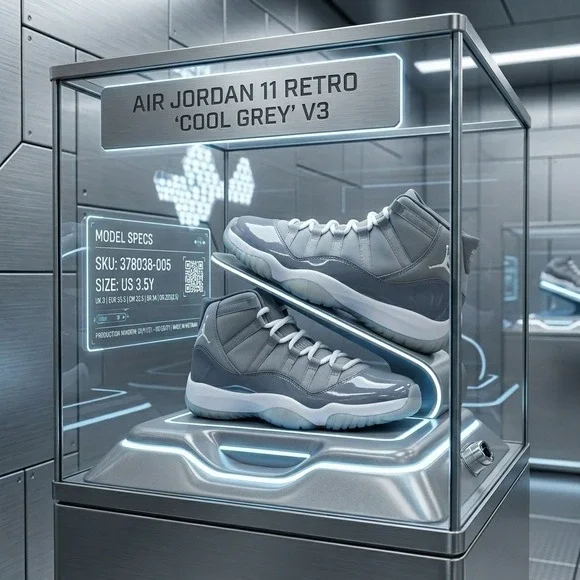Jordan Air Jordan 11 Retro Cool Grey 2021 378038-005 Size‎ 3.5Y 5W