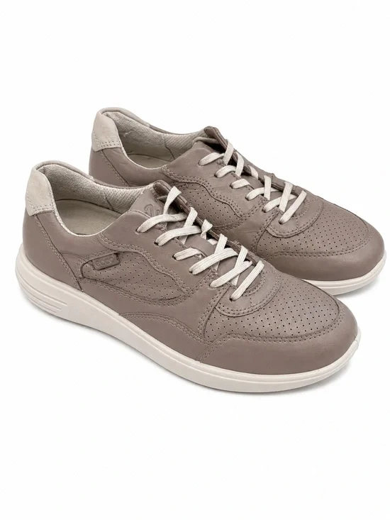 ECCO Soft 7 Runner Sneakers Women’s US 6 EU 37 Grey Rose Leather Shoes