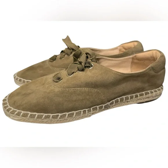 Vionic‎ Women’s Sandy Espadrille Sneaker Olive Green Suede Comfort Shoe Size 6