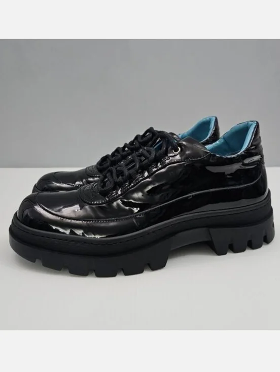 Valentina Rangoni Maracana Sneaker Womens 7.5 Black Glove Leather Platform