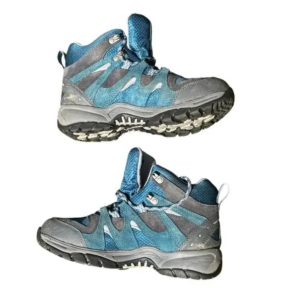 L.L.Bean Kids Size 6 Trail Model Waterproof Hiking Boots Blue Gray