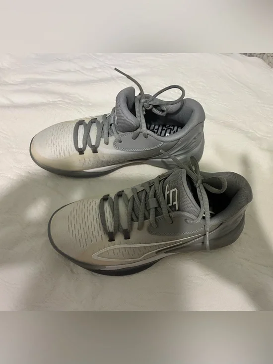 Puma youth Gray and White Athletic Sneakers size 3.5