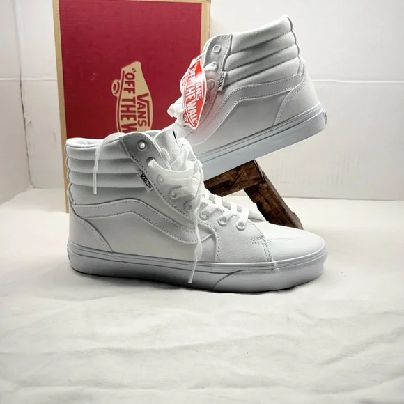 Vans Filmore White Canvas Hi Top Women's Skate Shoes  - Size 9.5 -721356 New