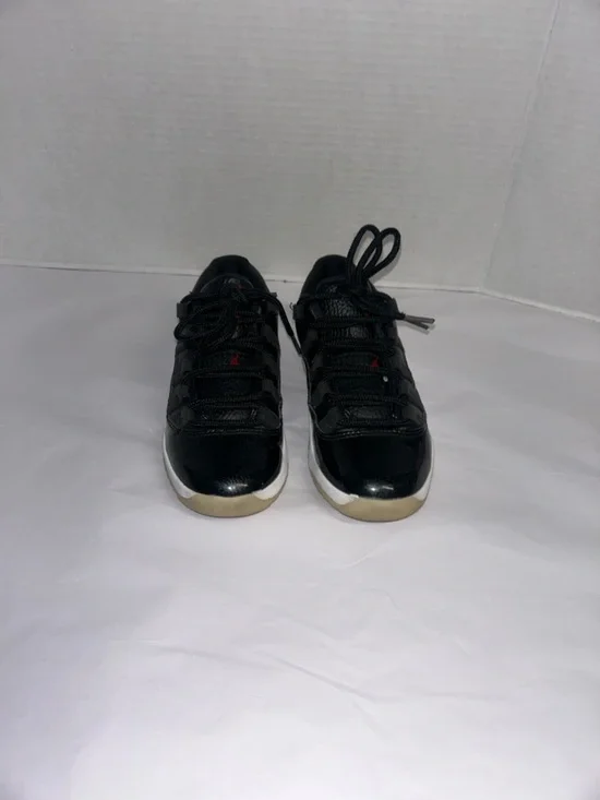 Jordan Kids Black Low-Top Sneakers with Red Logo Accents