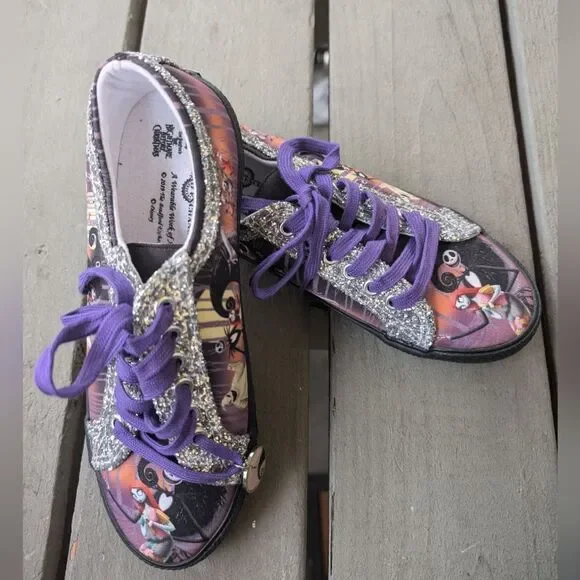 Bradford Exchange The Nightmare Before Christmas Ever-Sparkle Canvas‎ Shoes 8