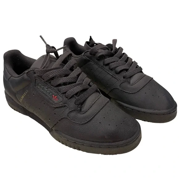 Adidas Yeezy Powerphase Sneakers Kids 4.5 Core Black Leather CG6420