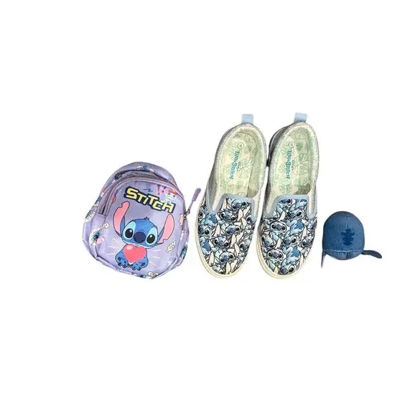 Girls Disney Stitch Size 3 Shoes Mini Pouch Mini Stuffed Animal