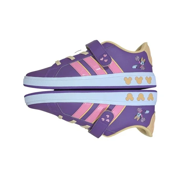 Adidas x Disney Grand Court Minnie Mouse Purple Pink Sneakers JS2347 Size 6.5Y