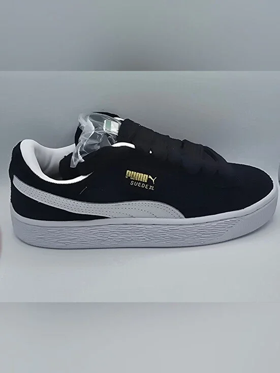 Puma Suede Kids 4.5 XL Black/White Casual Sneakers Womens 6