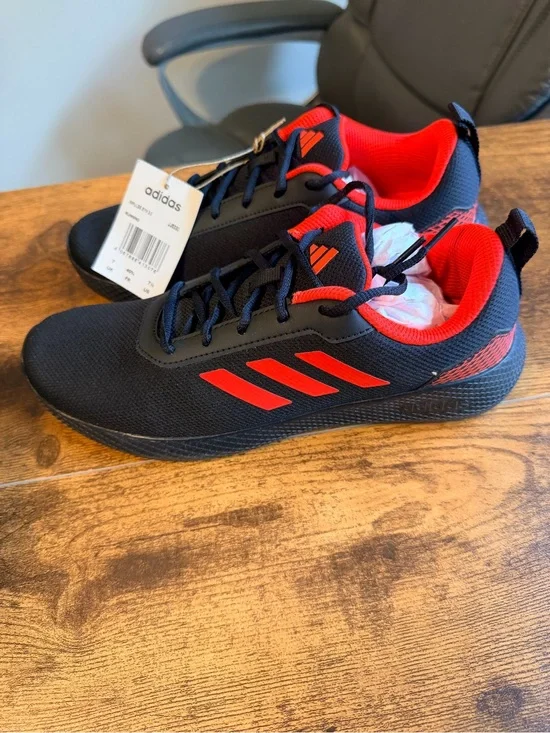 adidas Kids Black & Red Lightweight Runner
