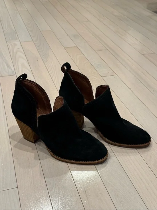 Jeffrey Campbell Black Suede Cutout Booties