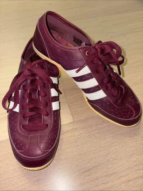 adidas Japan  Maroon Sneakers with White Stripes and Gum Sole