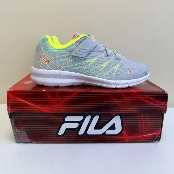NEW NIB FILA Fantom 8 Strap Girls Athletic Sneakers Grey Pink Kids US Size 3