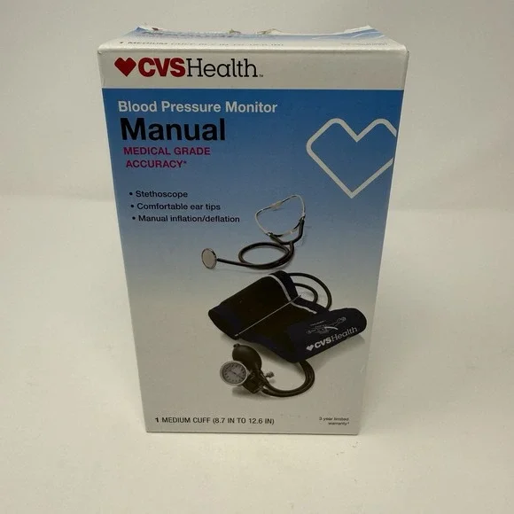 CVS Health Blood Pressure Monitor Manual Stethoscope Medium Arm Cuff