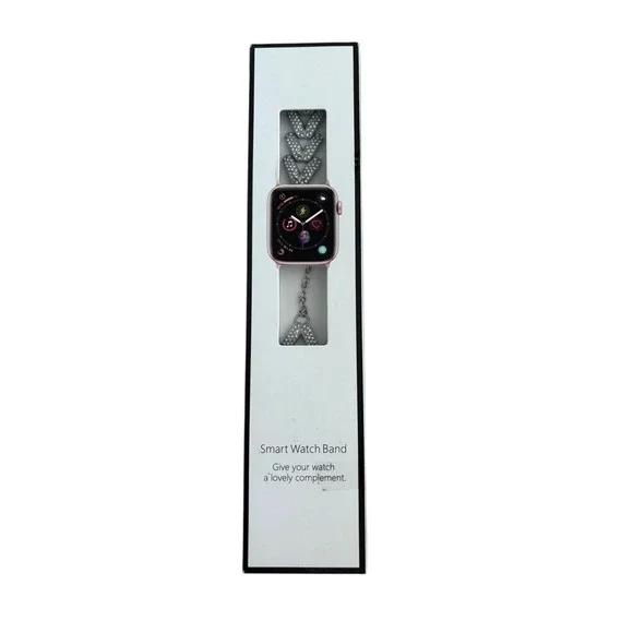 Wingle Silver Rhinestone Chain Band for Apple Watch 40mm W-VD-LINK-40-S/S-a
