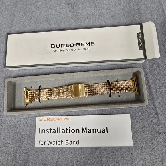 Apple Watch Burloreme Gold Stainless Steel Mesh‎ Watch Band 42mm Series 10