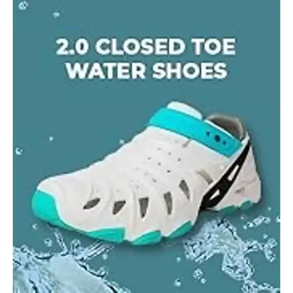 CrossKix 2.0 Blizzard White Aqua Closed Toe Water Shoes Men 7 /‎ Women 8.5 NEW!!