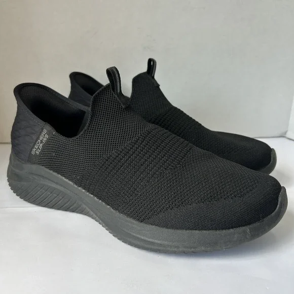 Skechers Womens Slip-In Comfort Cooled Shoe Size 9 Black Mesh Memory Foam