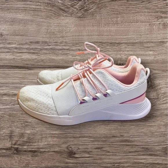 Under Armour Charged‎ Breathe CLR Women's Mellow Orange White Sneakers ~ Size 9
