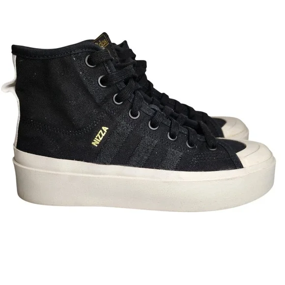 ADIDAS Originals Nizza Bonega Mid Sneakers Womens 7.5 Black White GZ4295