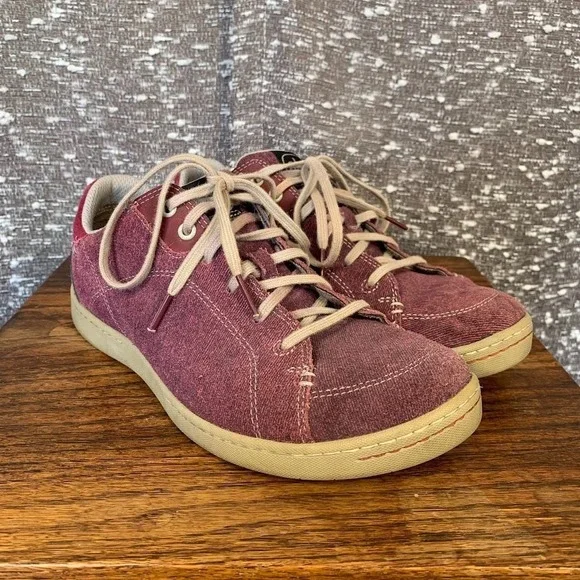 AHNU Noe Casual Red Canvas Suede Walking Casual Shoes Women's‎ 7.5 F8014G