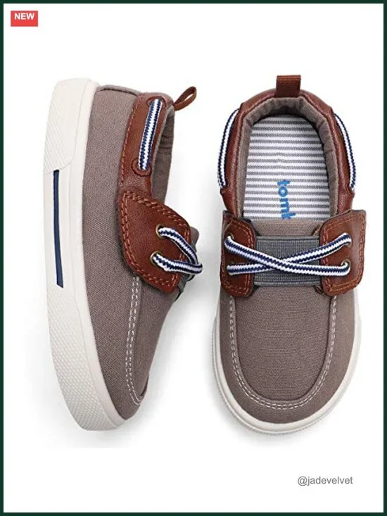 Toddler Canvas Boat Shoes Hook & Loop Loafers