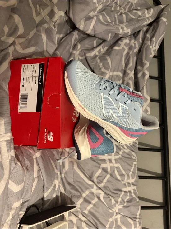 New Balance Light Blue and Pink Kids Sneakers