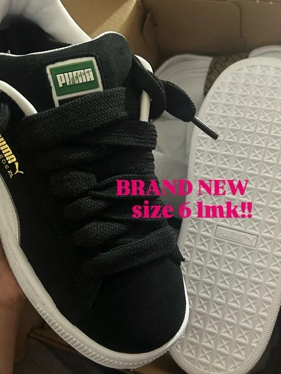 Puma Youth Black & White Low-Top Sneakers