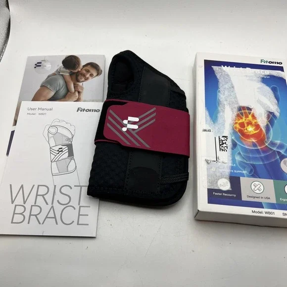 Fitomo Wrist Brace Left Hand, Small -  for Mild Carpal Tunnel Tendonitis WB01