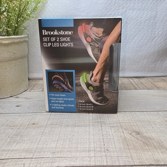 Brookstone LED Shoe Clip Lights - Black and Neon Green