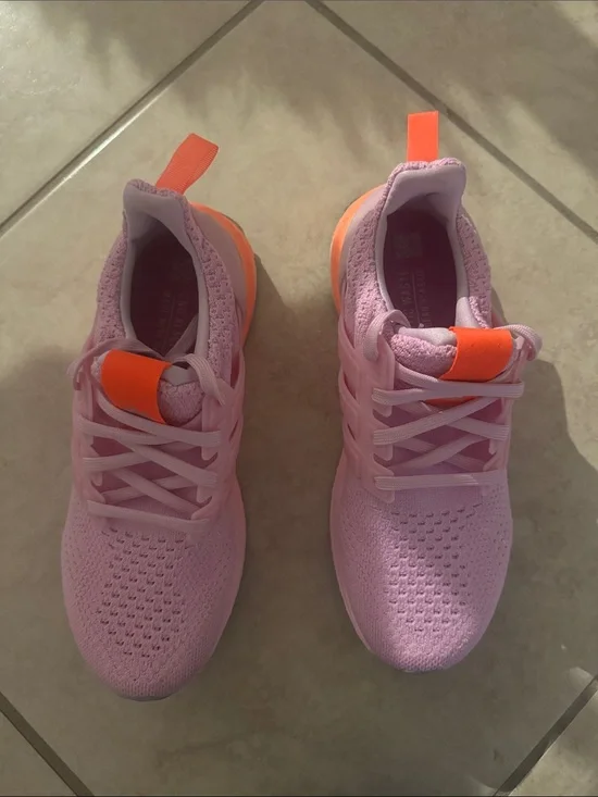 adidas Kids Pink and Orange Knit Sneakers